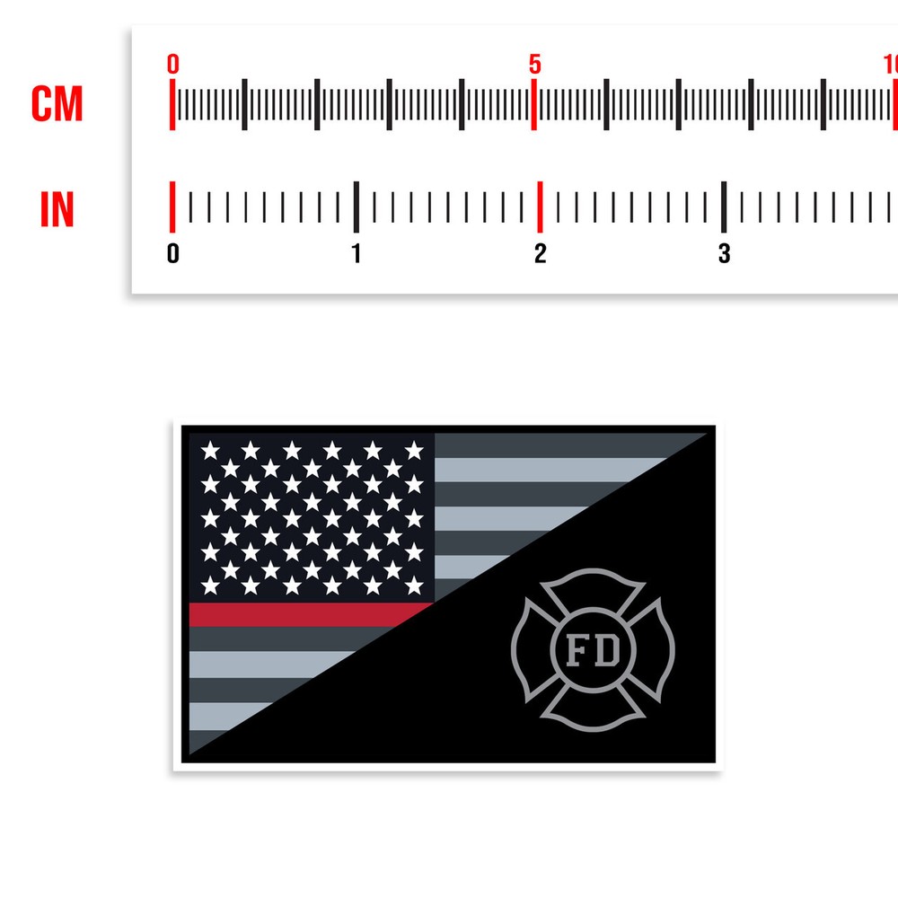 US Flag Fire Department Sticker