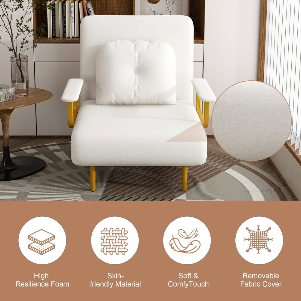 Convertible Sofa Bed 5-in-1 Multi-Function Folding Single Sofa Chair with Pillow