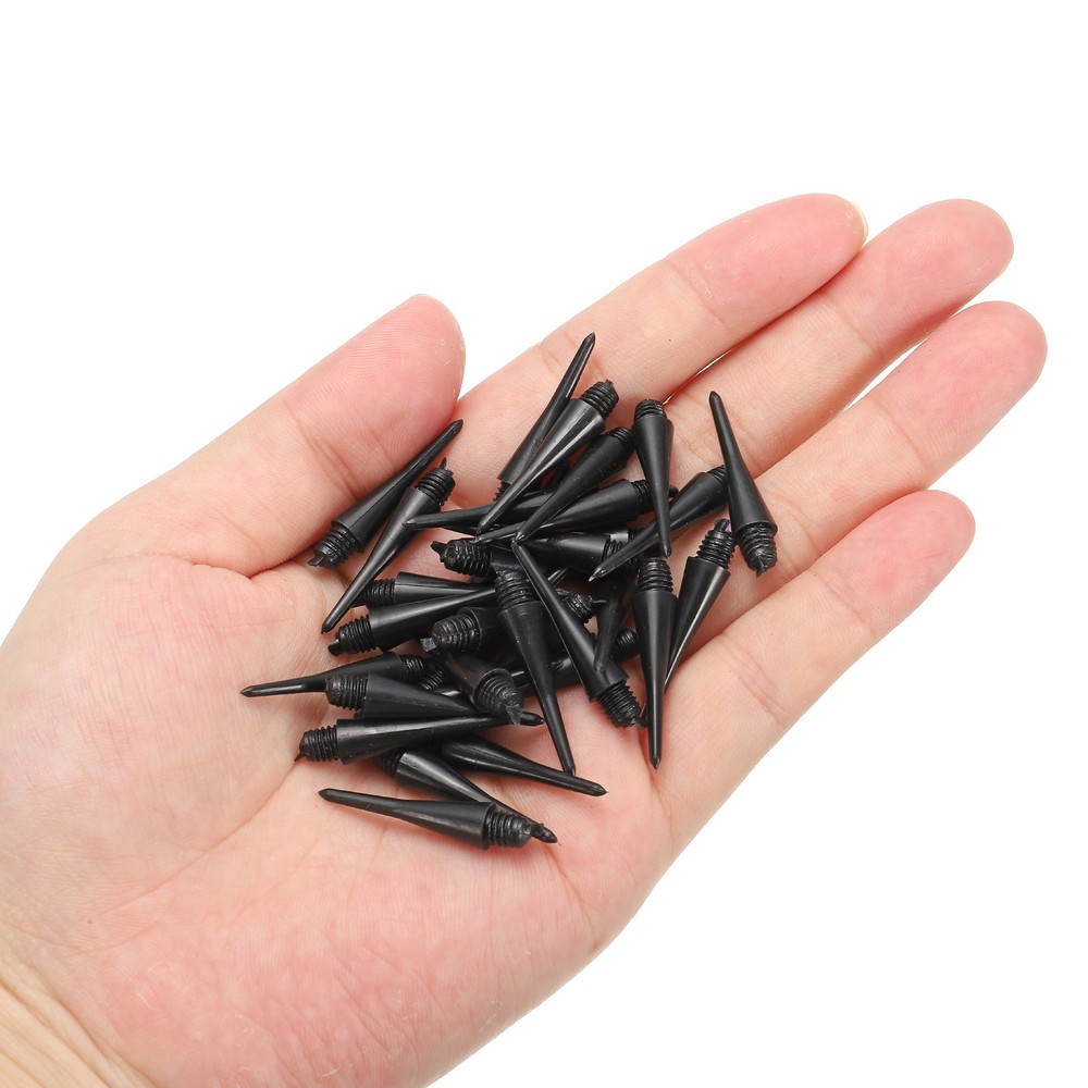 100Pcs Plastic Dart Tips,Game 2BA Thread Soft Darts Tips Replacements Black