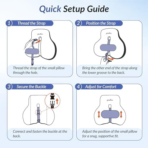 Adjustable Lumbar Support Pillow for Office Chair - Ergonomic Back Support, Pain