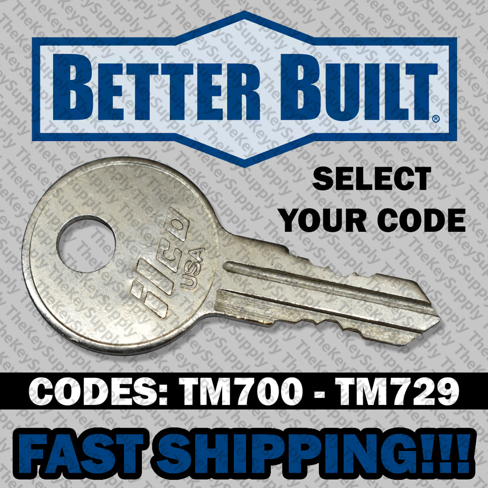Better Built Truck Tool Box Replacement Key Cut to Code TM700-TM729