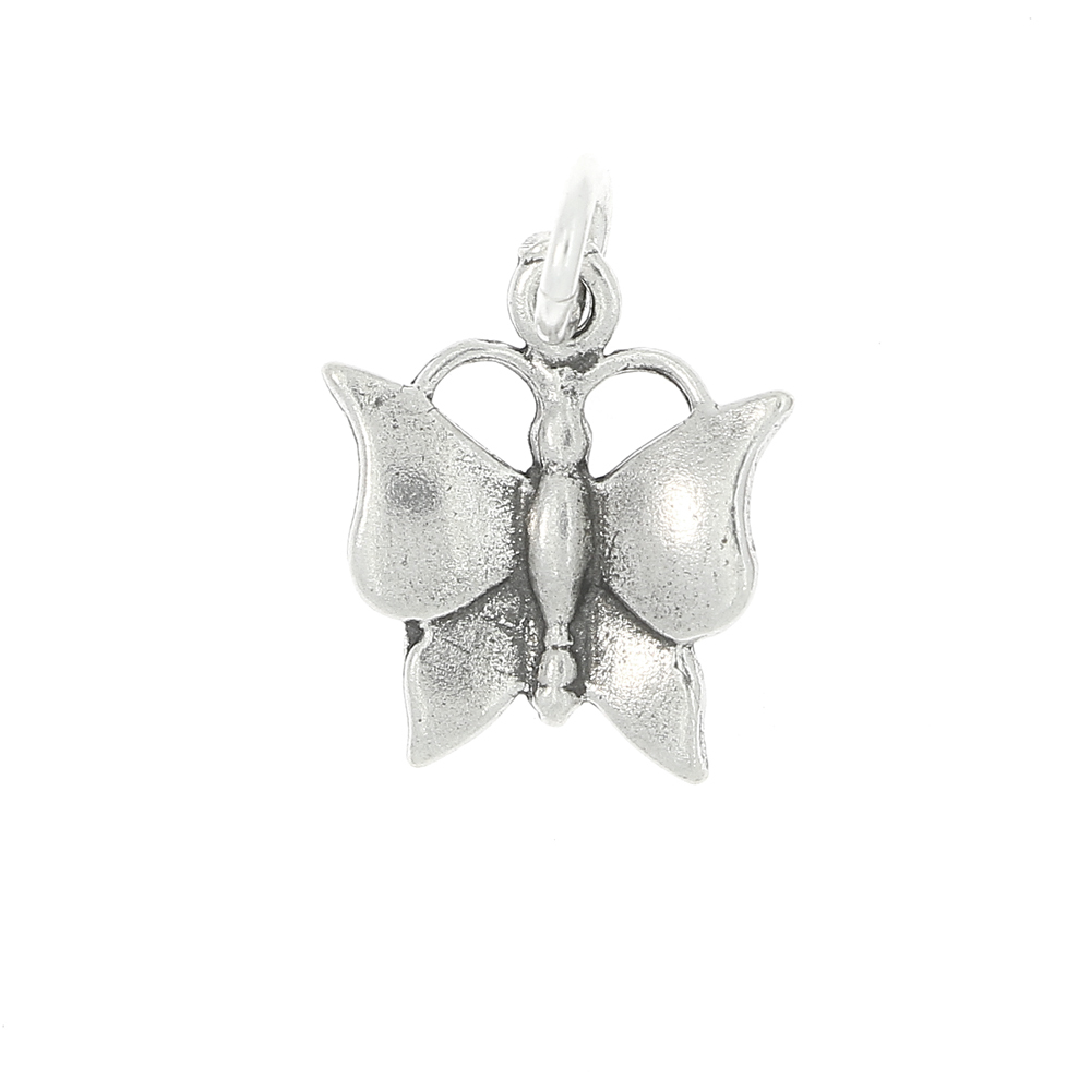 Sterling Silver Plain Polished Butterfly Charm or Pendant