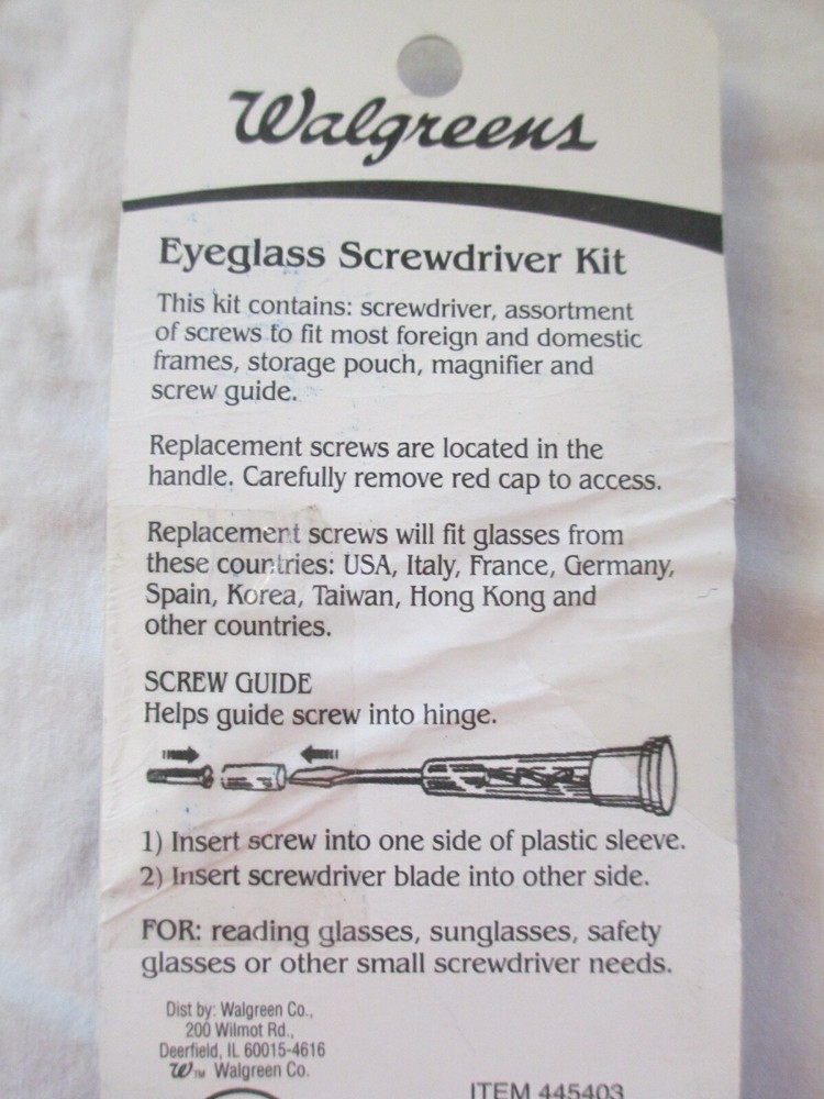 Eyeglass repair kit multiple eyeglasses or sunglasses