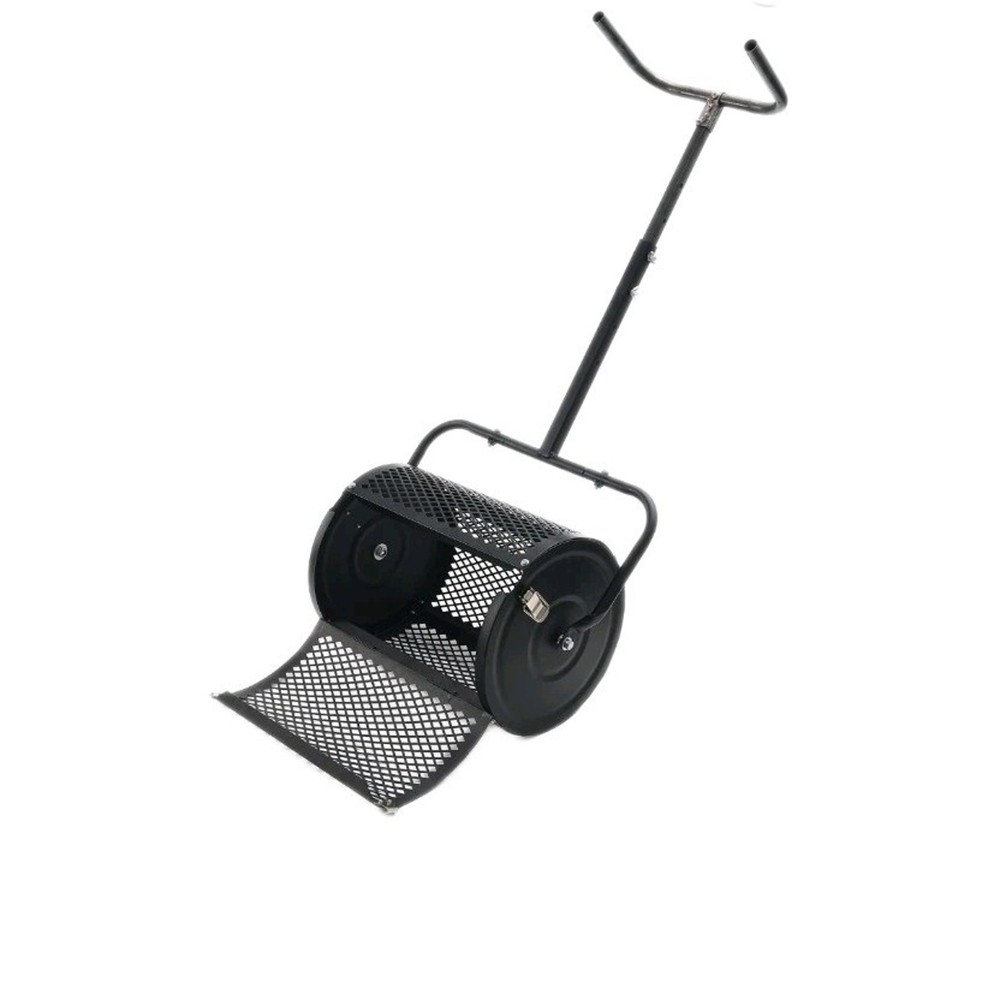 Compost Spreader Peat Moss Topsoil Mulch Sand Lawn Roller w/ Adjustable Handle