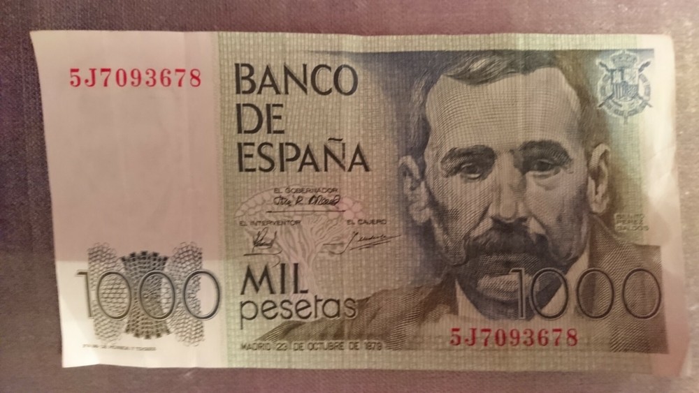 1979 Spain 1000 Pesetas Note