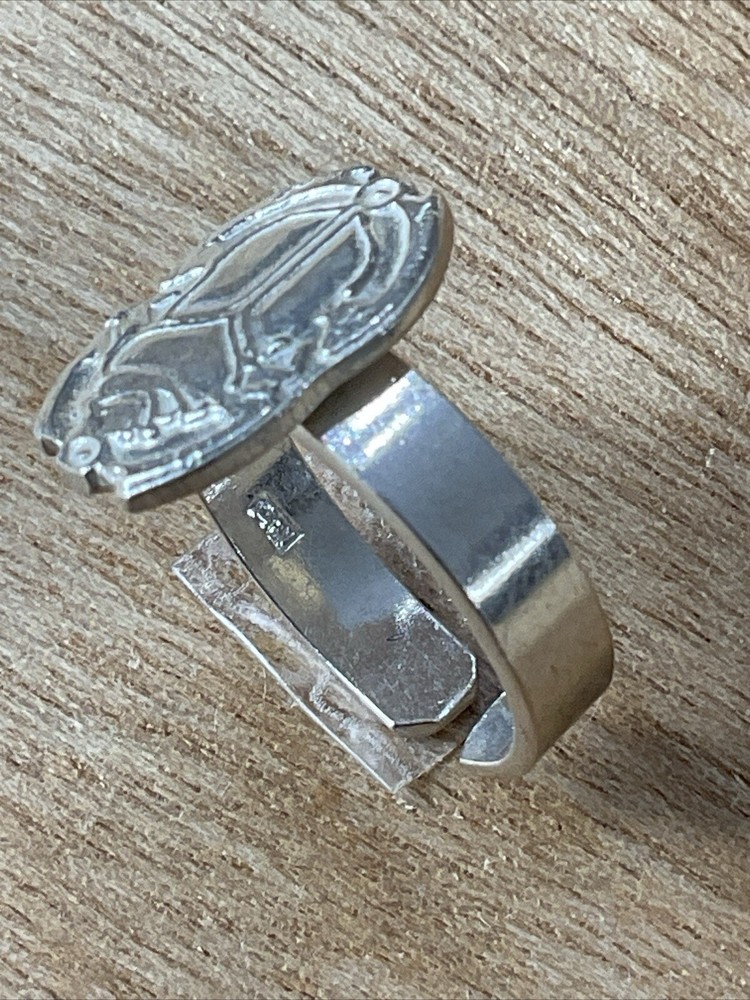 Sterling Silver Pharaoh Ring, Antique Beetle Free Size, Egyptian Silver Ring