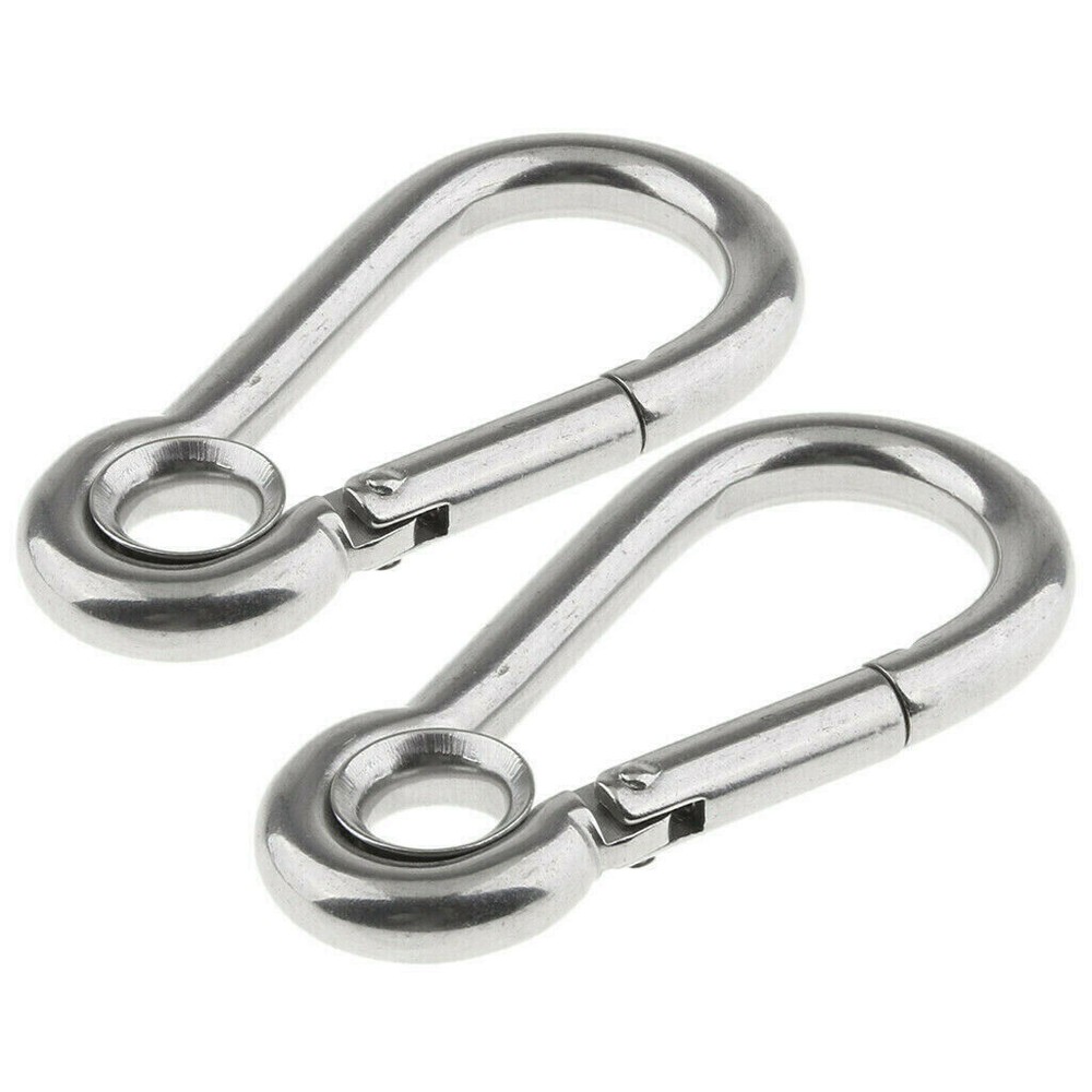 2 Pc 316 Stainless Steel Spring Snap Hook With Eyelet 11/32''