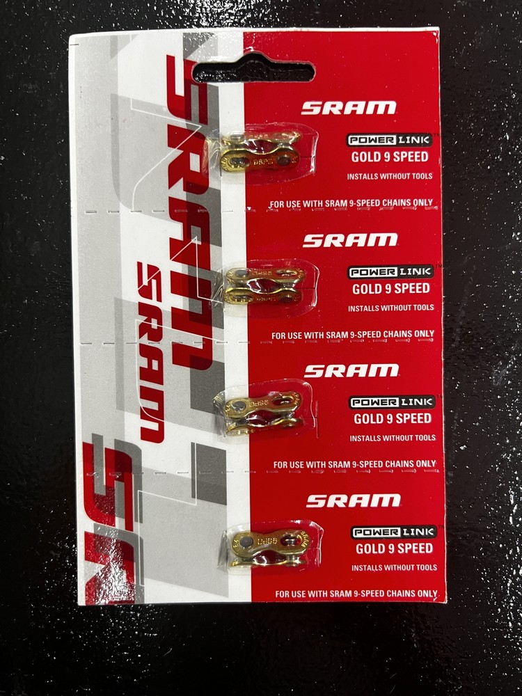 SRAM Powerlink Chain Connector for 9 Speed - Gold (4 Pack)