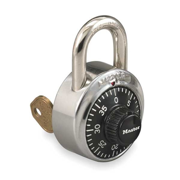 Master Lock 1525Ezrc Combination Padlock, Front, Black/Silver