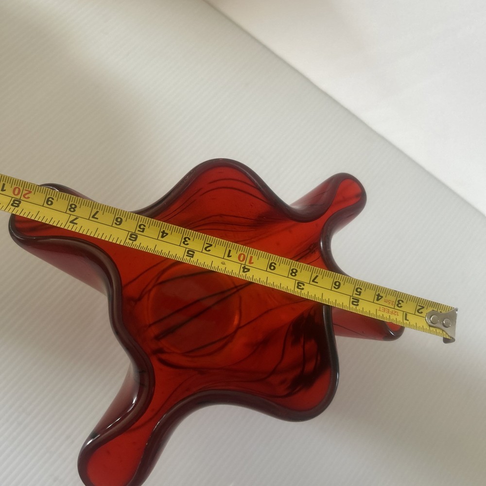 Unique Ruby Red Hankerchief Vase