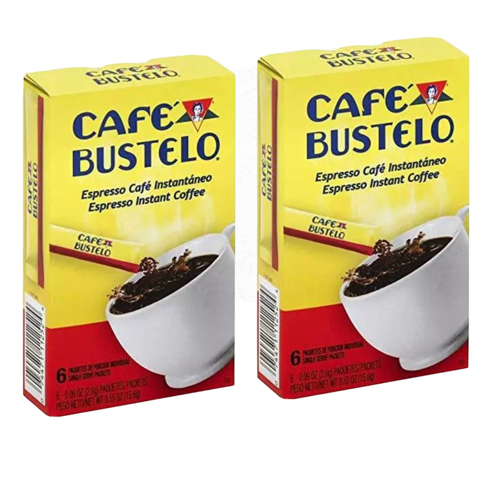 ( 2 Pack) Cafe Bustelo Instant Coffee Single Serve Packets, 6 Count