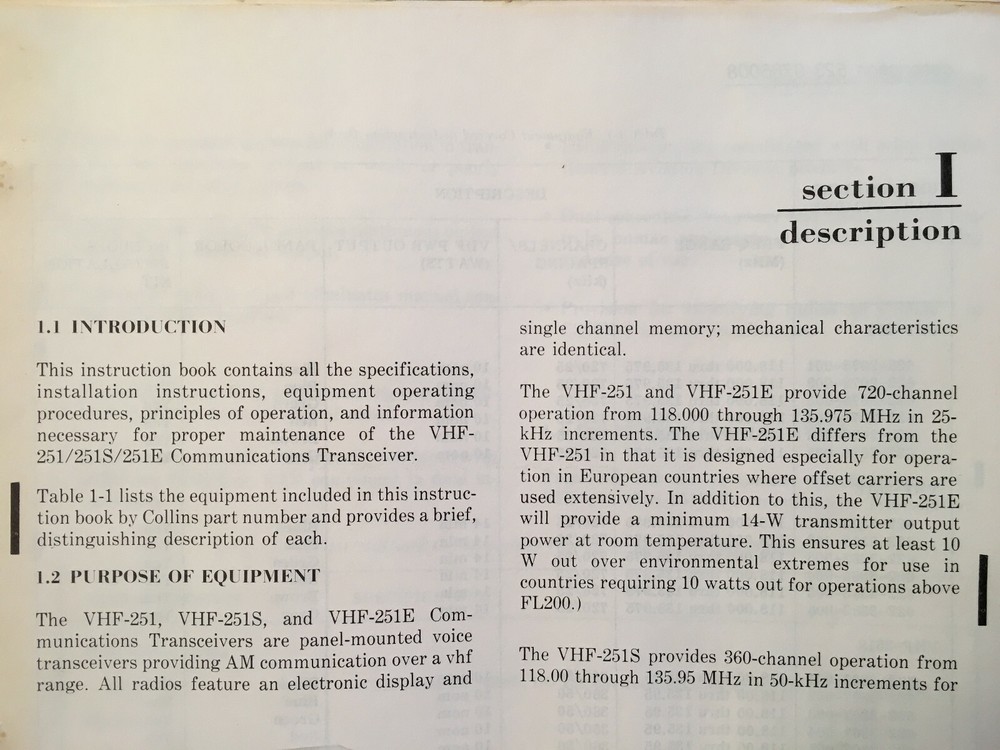 Collins VHF-251, 251S & 251E Install & Service manual