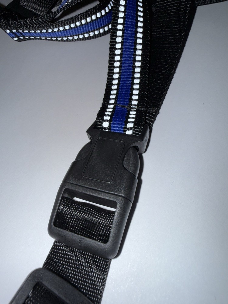 Dog Muzzle Large Black and Blue with Reflective Strips
