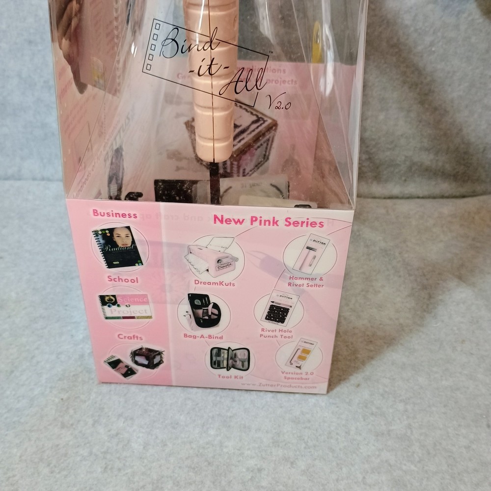 Zutter Bind-It-All V2.0 Pink Binding Machine Guide Templates Scrapbook Tool