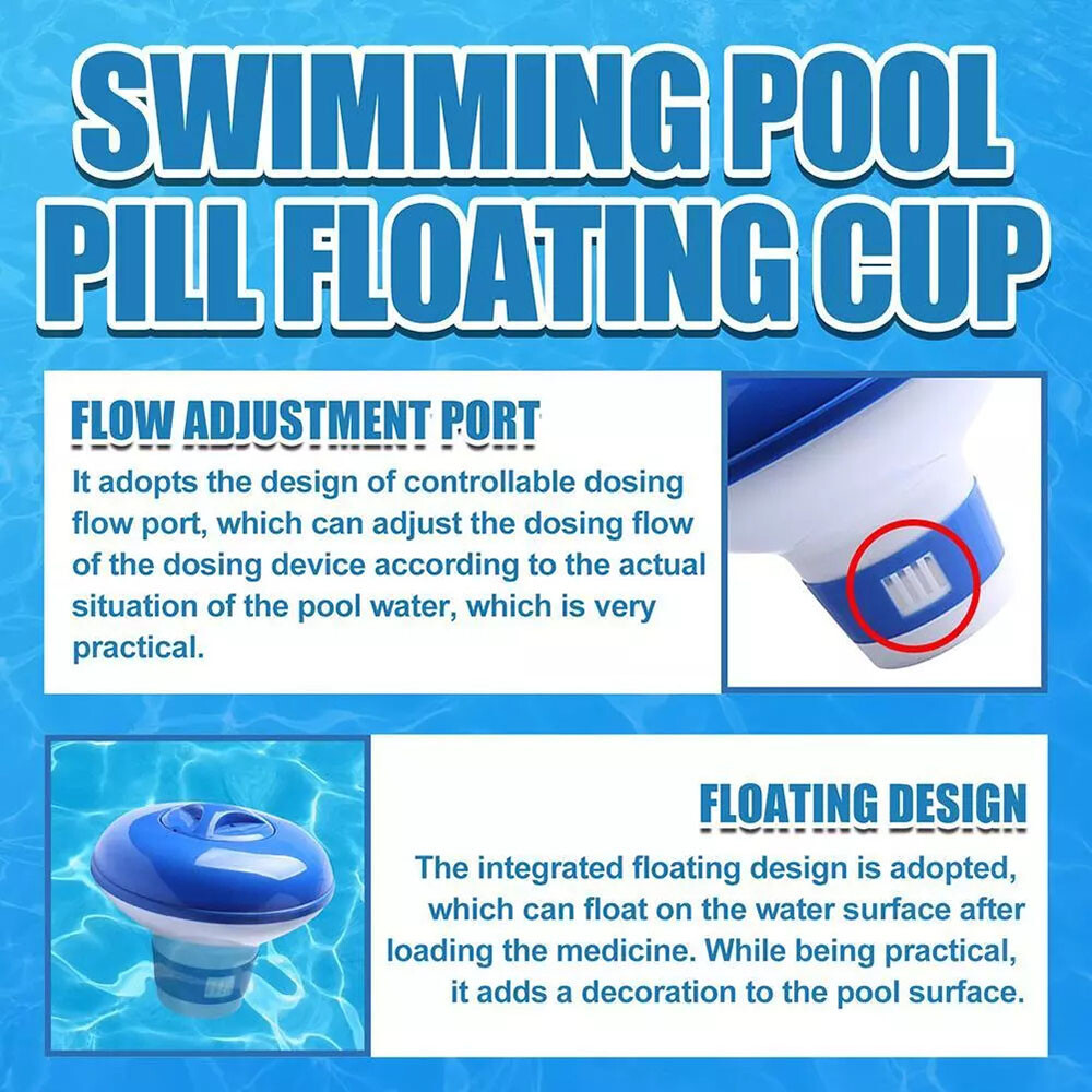 ABS Pool Chlorine Dispenser 1.5" Tablet Holder,Durable & Floatable Design