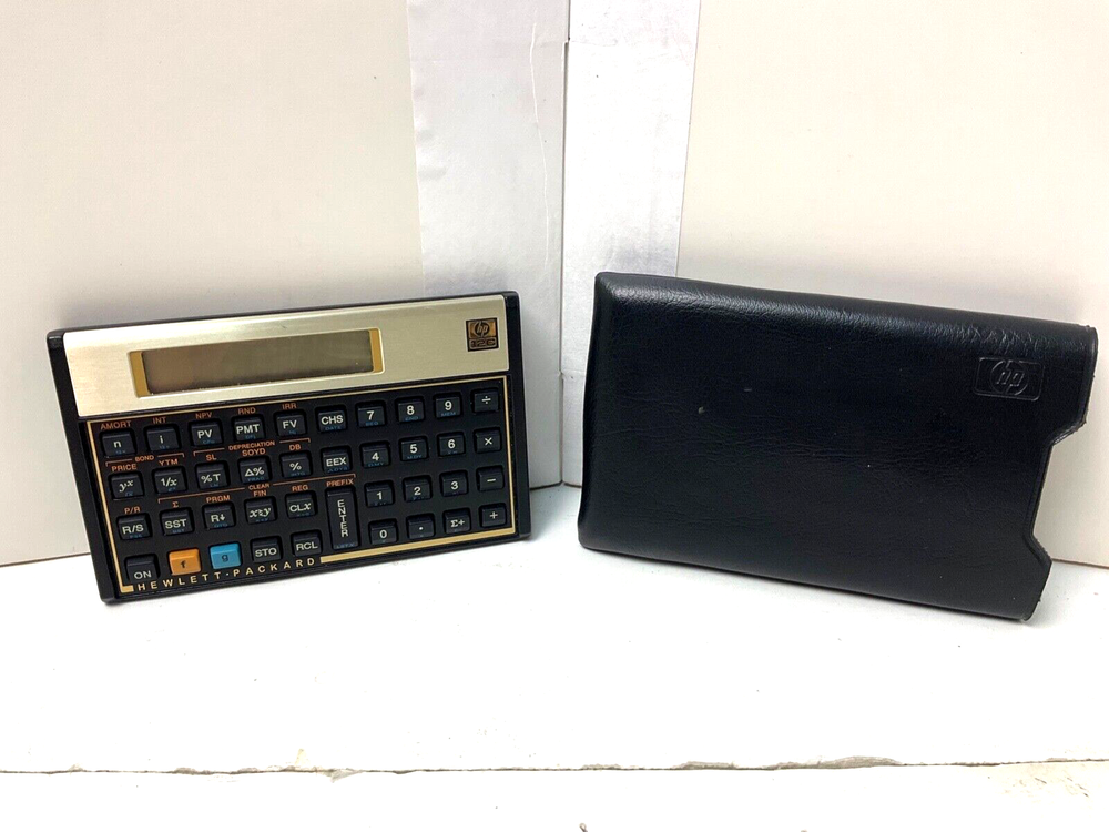 Tested ! HP 12C Calculator Handheld Vintage Computer Hewlett-Packard *Slip Case*