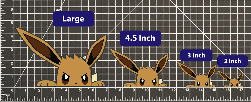 Eevee POKEMON STICKER DECAL -Peeker Peeking- 4 Different Sizes