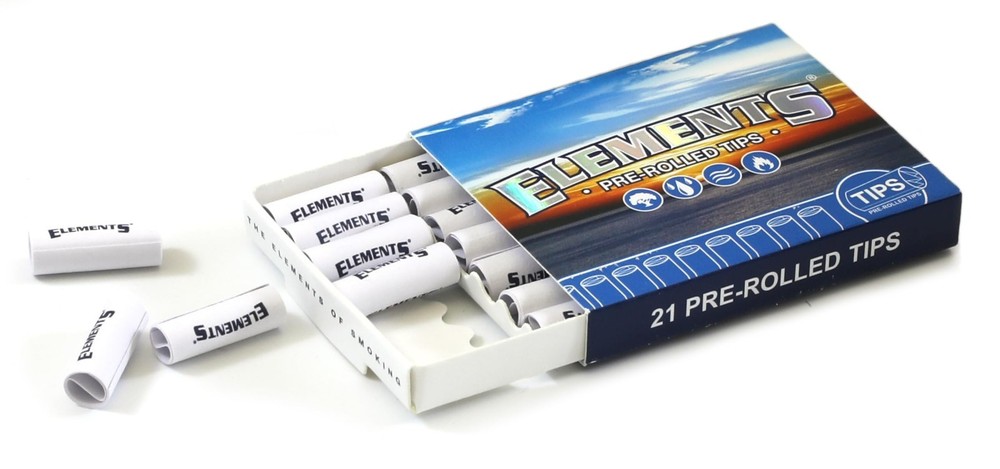 Elements 300 Ultra Thin Rice Rolling Papers 1 1/4 Elements Pre-Rolled 21 Tips