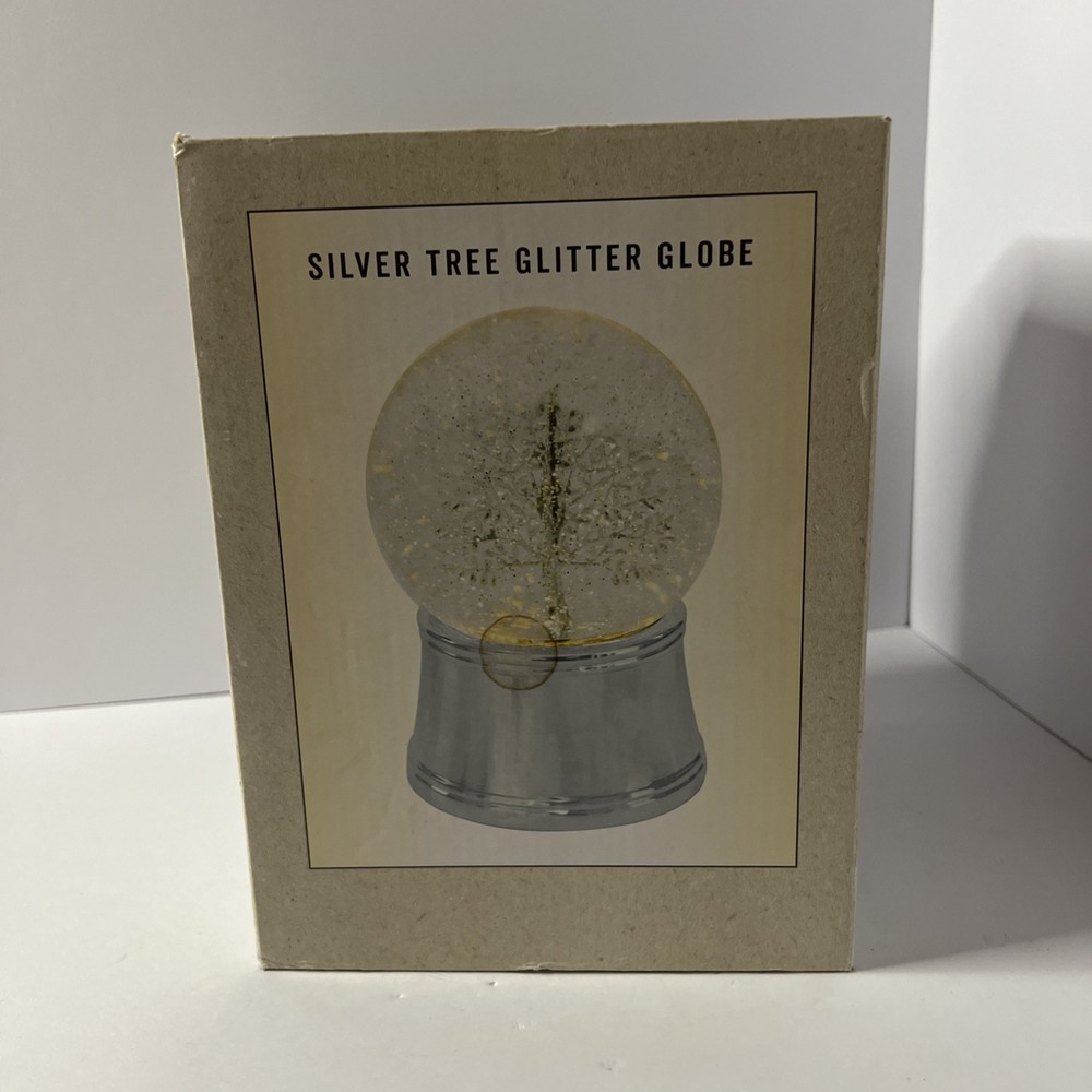 Silver Tree Glitter Globe
