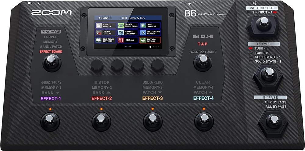 Zoom B6 Bass Multi-Effects Processor with 4 DI Boxes, A/B Switcher,...