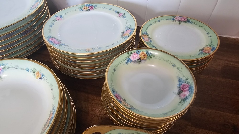 Thomas Bavaria German Hand Painted 57 Piece Dish Set