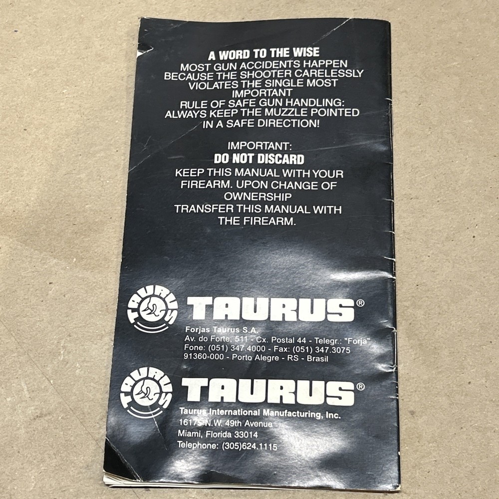 Manual for taurus pistol