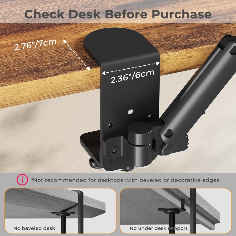 Universal Clamp-on Adjustable Arm Rest, Ergonomic 360° Rotating Elbow Rest Pa...