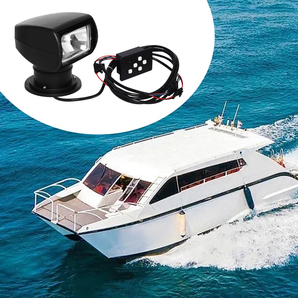 Remote Control Searchlight Spotlight 360 Rotating 2500LM For Marine Boat Car