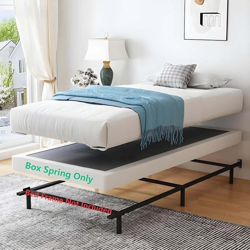 Sturdy Twin Box Spring Metal Frame Durable Support Quiet Easy Assembly 4 Inch