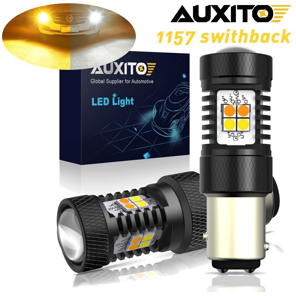 2x 1157 2357 LED Front Blinker Turn Signal Light Bulbs NO Hyper Flash Switchback