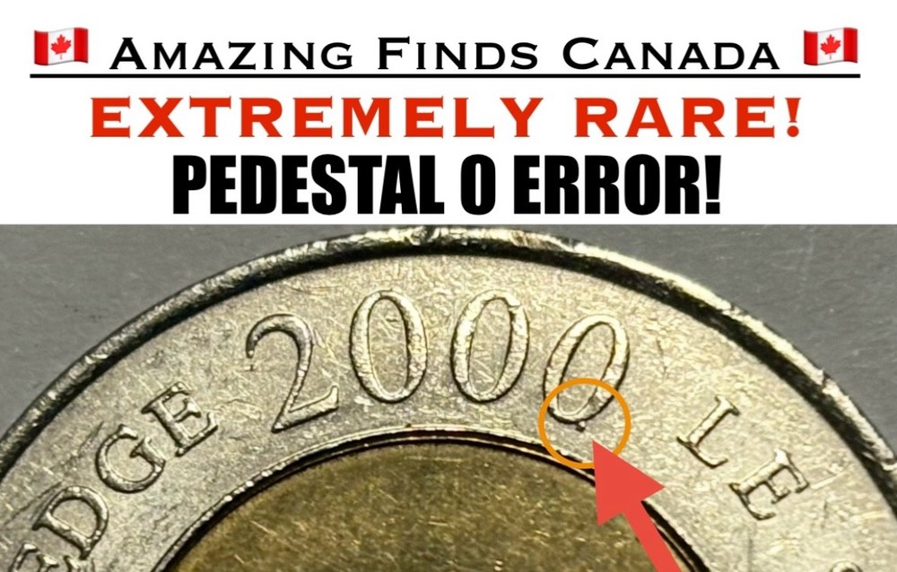 ERROR! 2000 Canada Knowledge $2 Dollar Toonie! **PEDESTAL 0 ERROR!** RARE ERROR!