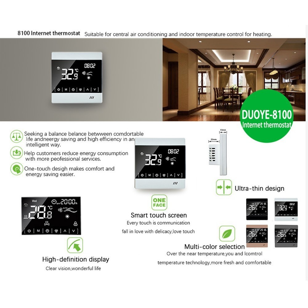 User Friendly Fan Coil Thermostat for For central Fresh Air System Control
