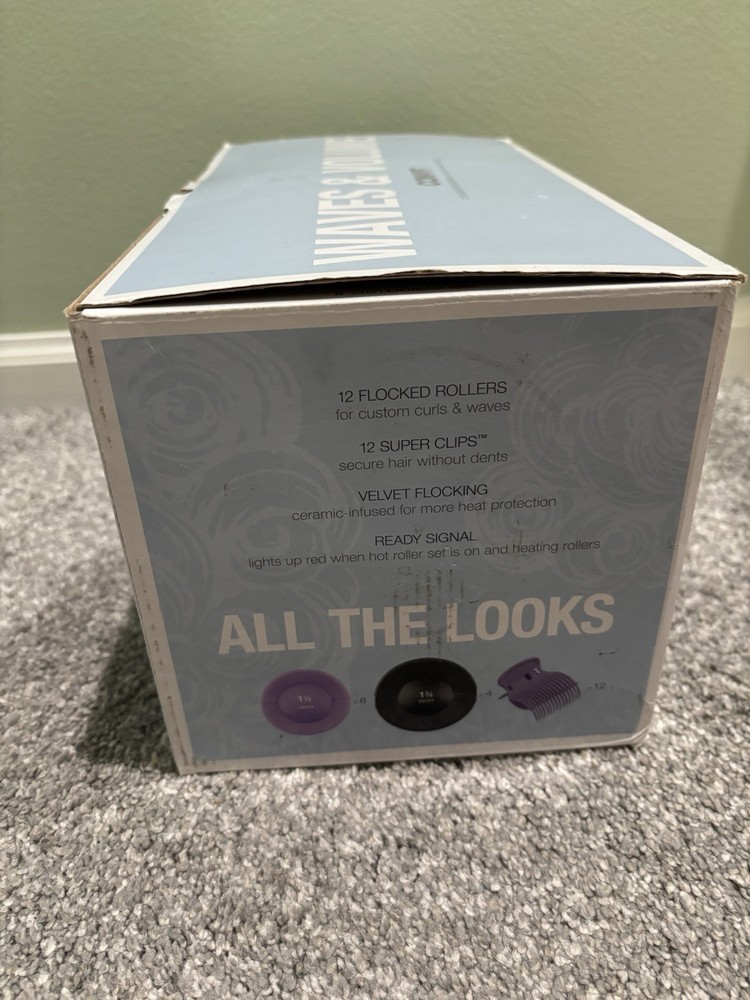 Conair Waves and Volume 12 Flocked Rollers Ceramic Infused Technology NEW IN BOX
