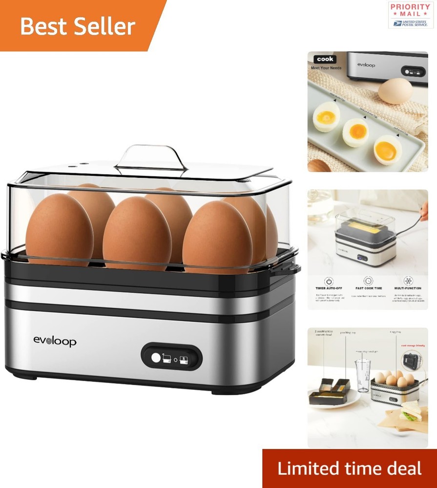 Multi-Functional Electric Egg Boiler - Soft, Medium, Hard Boiled, and Poached