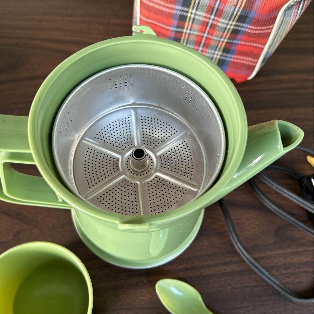 Vintage Cornwall Coffee Percolator travel kit Hot coffee 2 cups missing