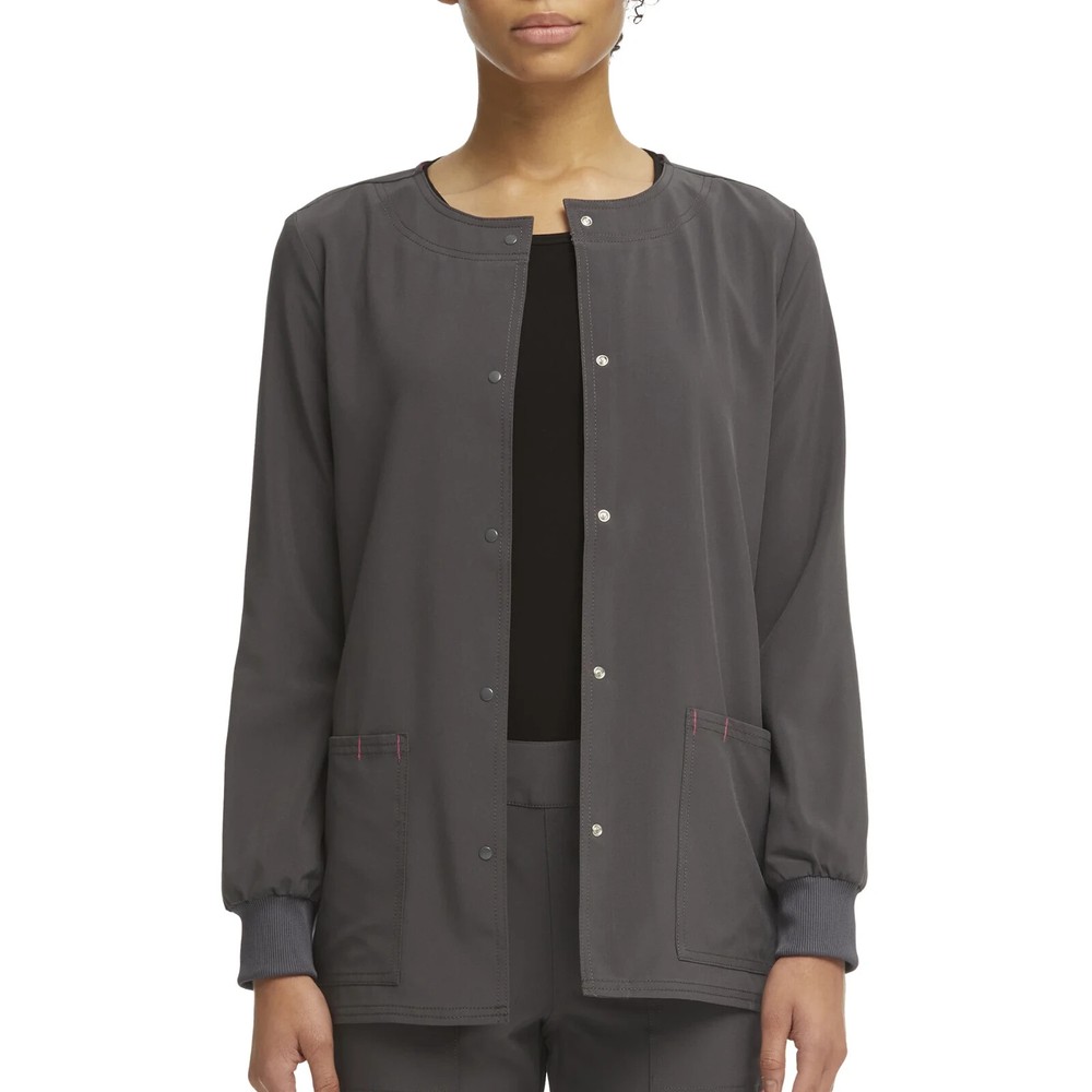 Scrubstar Women's 2Pc Warm Up Scrub Jacket & Pull On Trouser  Pewter Plus Size3X