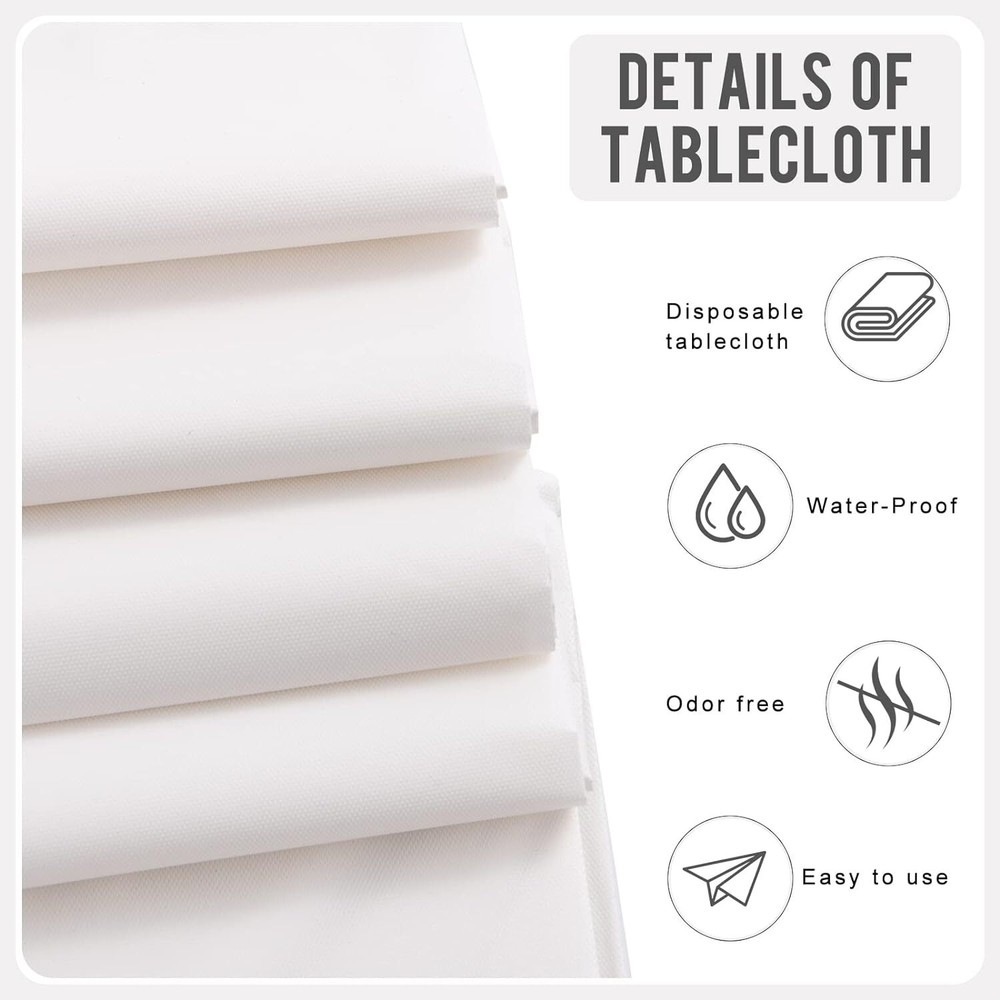Eleclassi White 6 Pack Premium Round Disposable Plastic - 6 Pack,