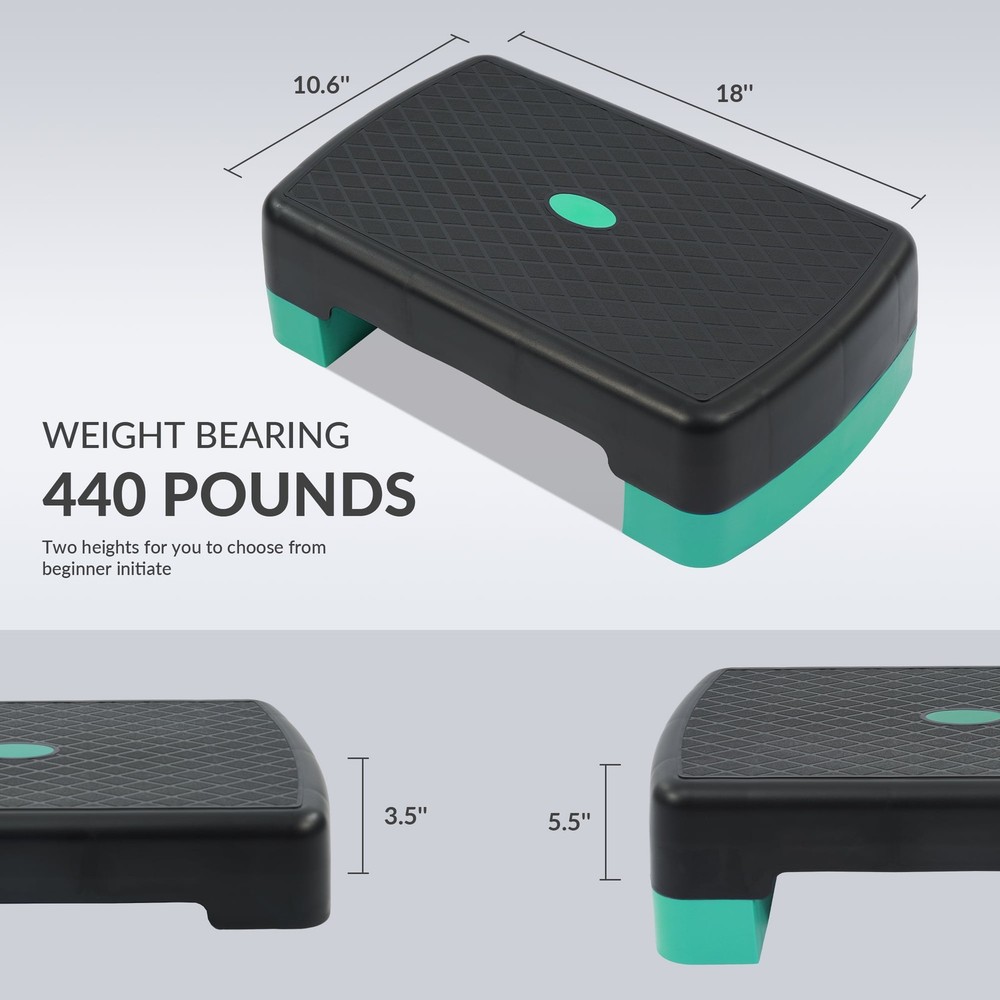 Adjustable Workout Aerobic Stepper Step Platform Trainer, 18-In