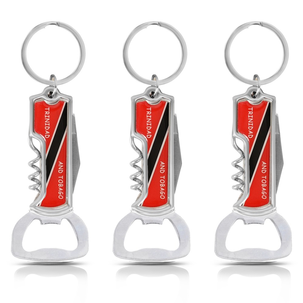 Multifunctional Bottle Opener Keychain Corkscrew Keychains - Carribean Countries