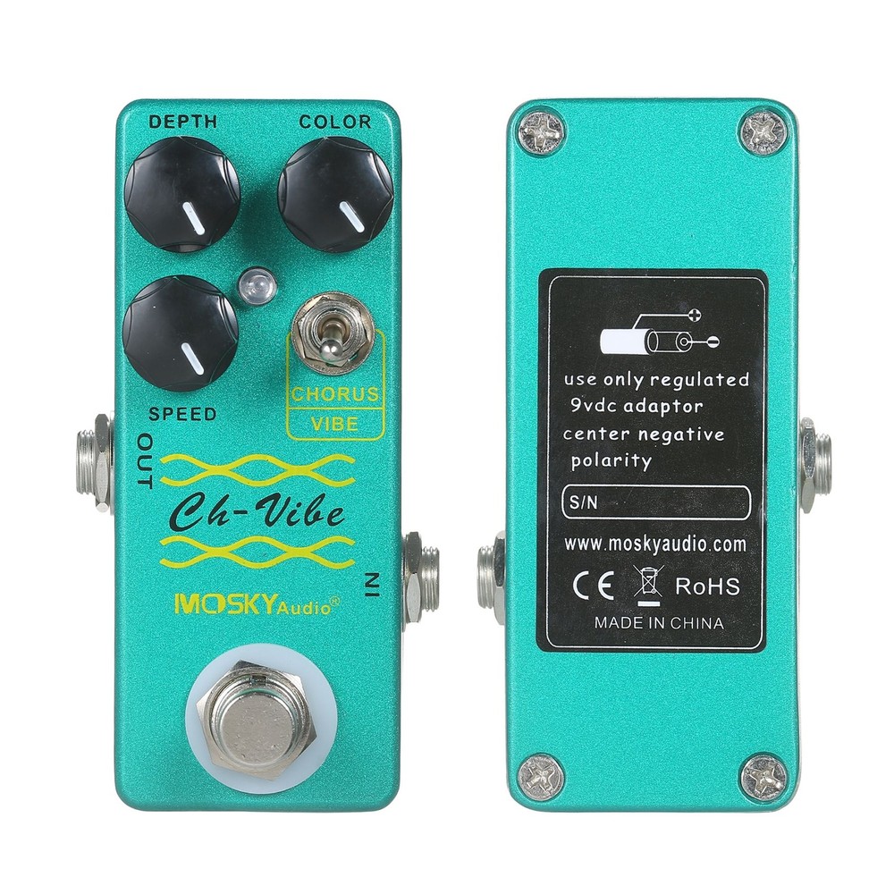 MOSKYaudio Chorus Vibe Guitar Effect Pedal True Bypass 3 Control Knobs Metal