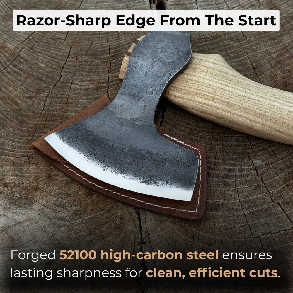 Spoon Carving Axe. Chopping Axe for Woodworking. Sharp Carbon 52100 Blade