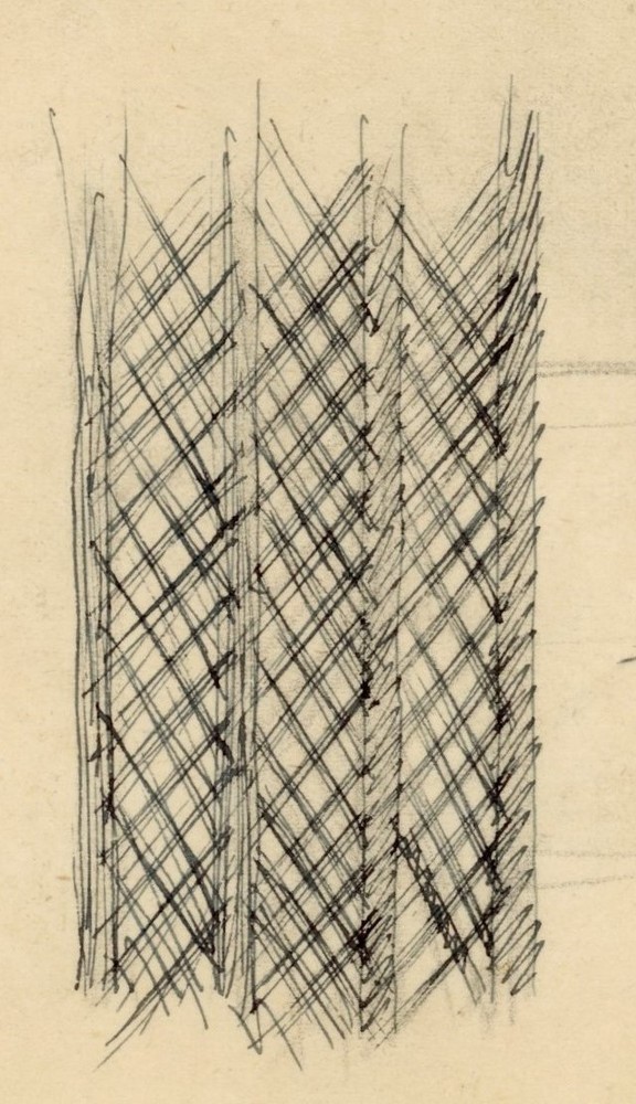 Willi Schmid design study grid grid Munich Secession unique drawing