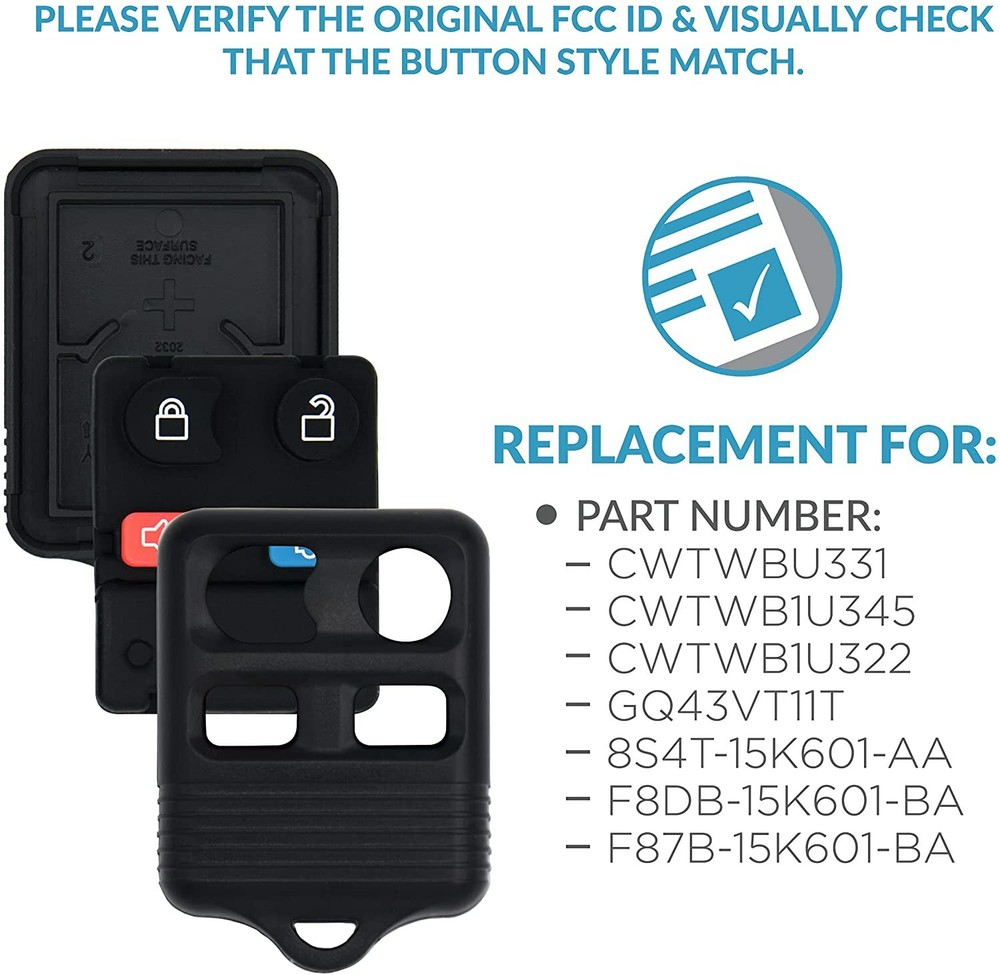 2x Keyless Entry Remote Control Car Key For Ford Explore 1999 2000 2001 2002-05