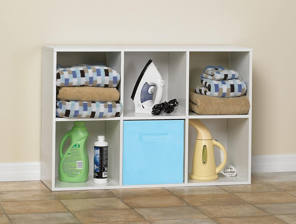 ClosetMaid Cubeicals 6 Cube Storage Shelf Organizer Bookshelf, Stackable, Vertic