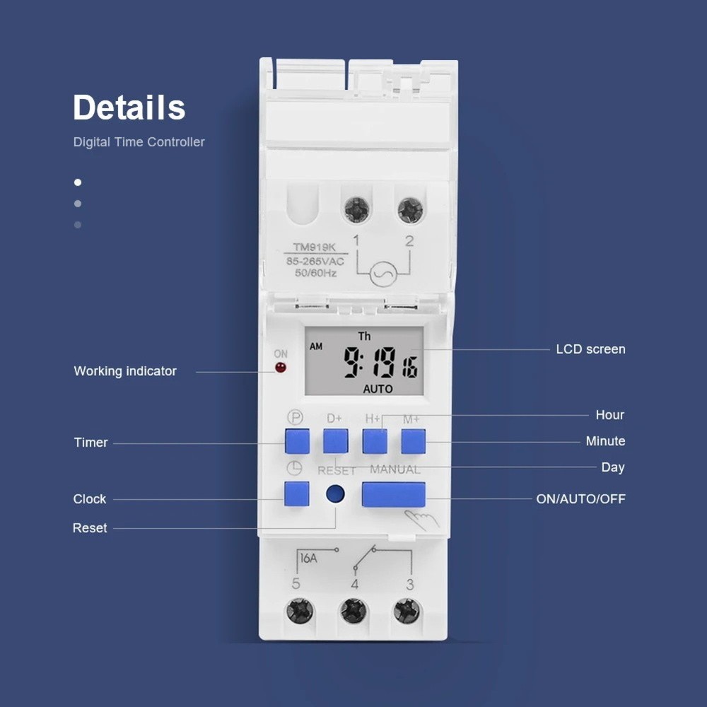 Auto Sunrise Sunset Timer Switch TM919TK with Latitude Longitude Settings