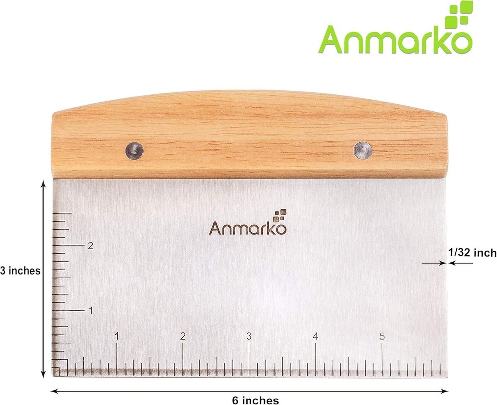 Multi-Functional Bench Scraper & Dough Cutter with Measuring Guide - Gift-Ready!