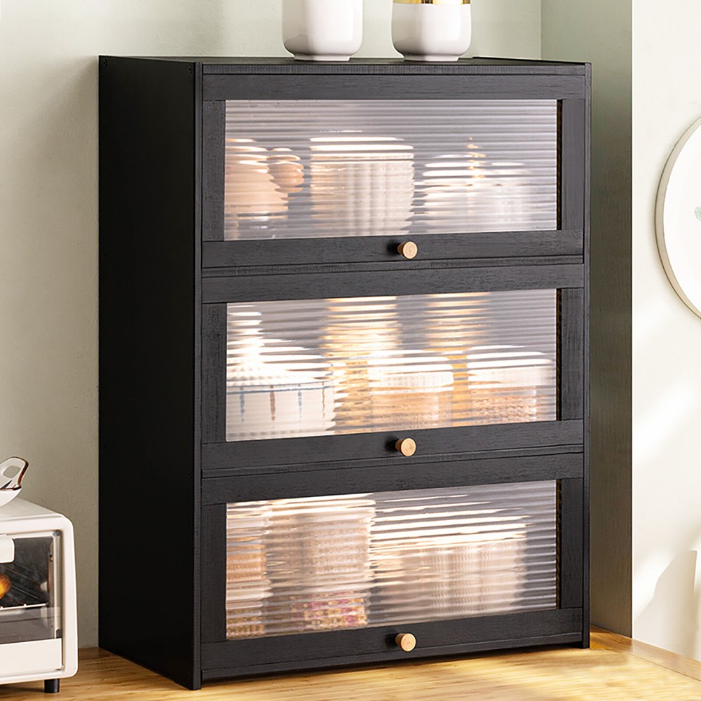 Stylish Black Storage Cabinet – Space-Saving Solution for Home Organization