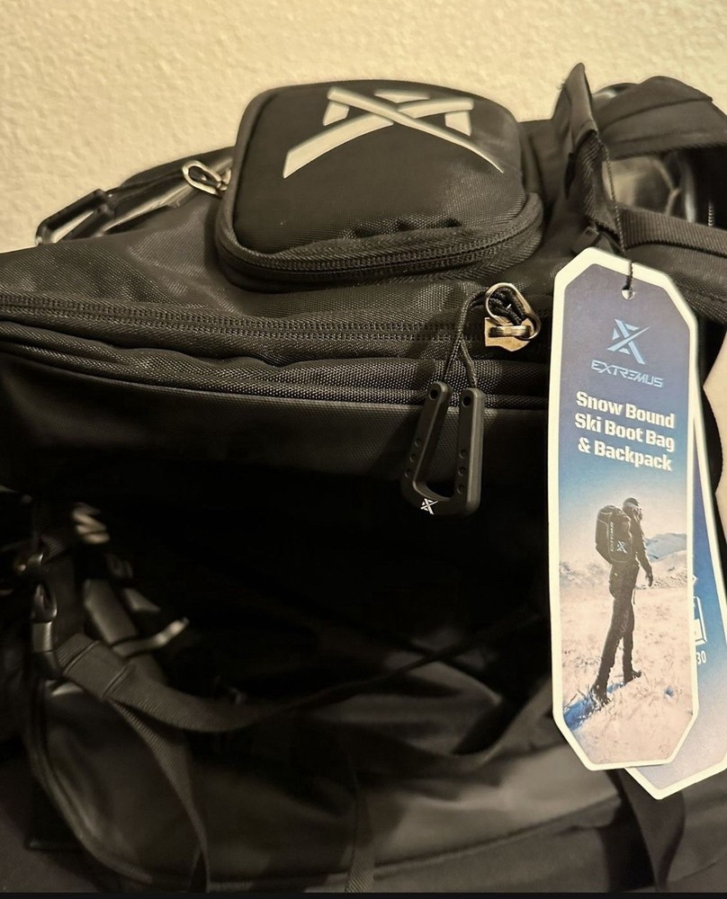 Extremus Snowbound Ski Boot Bag/Backpack - Black, Waterproof, Extra Capa 70 New