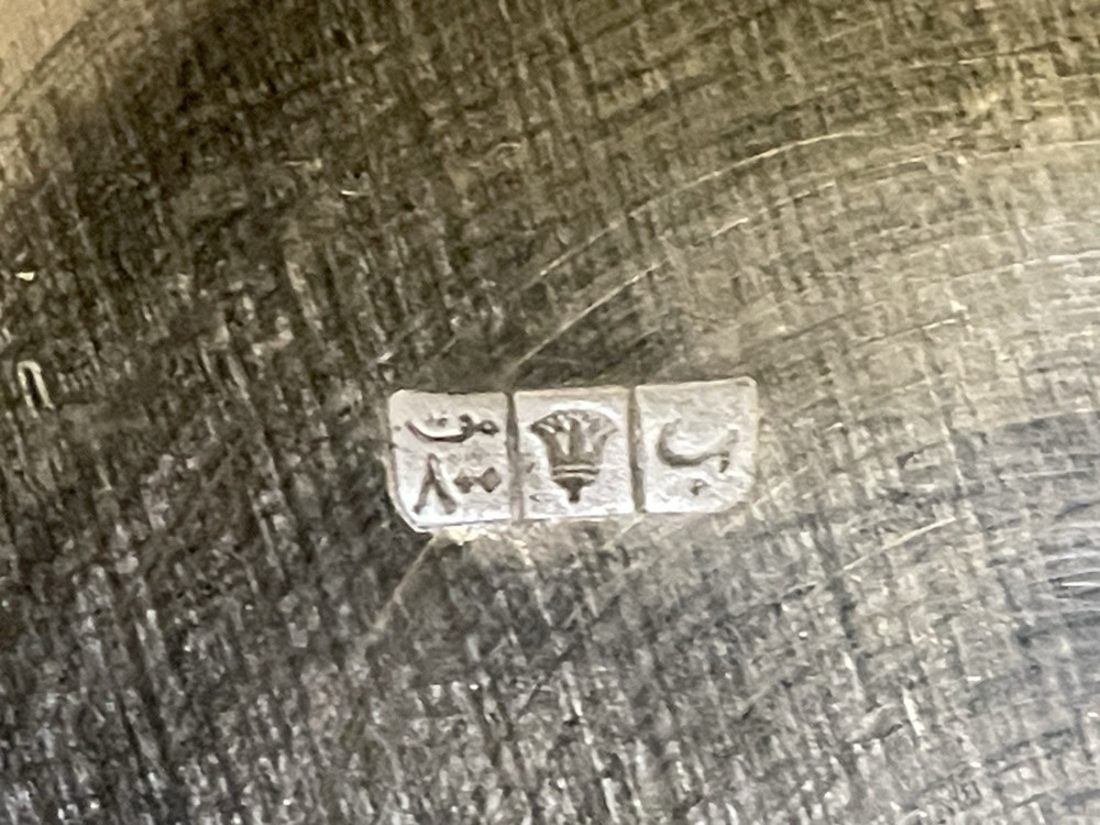 Antique Egyptian Solid Silver 0.800 Pill Box, Hallmarked (Cairo 1940s)
