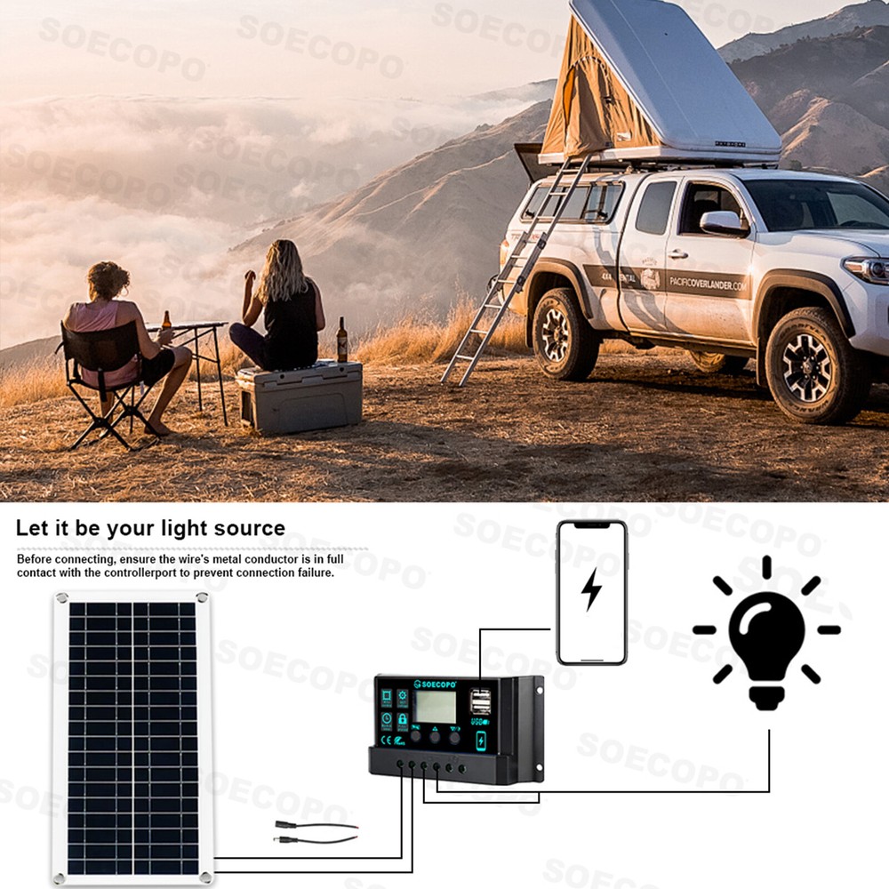 6000W 100A 110V Solar Panel Kit Complete Solar Power Generator Home Grid System